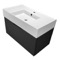 Black Floating Bathroom Vanity, Modern, 32